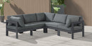 Nizuc - Outdoor Patio 5 Piece Modular Sectional With Gray Frame