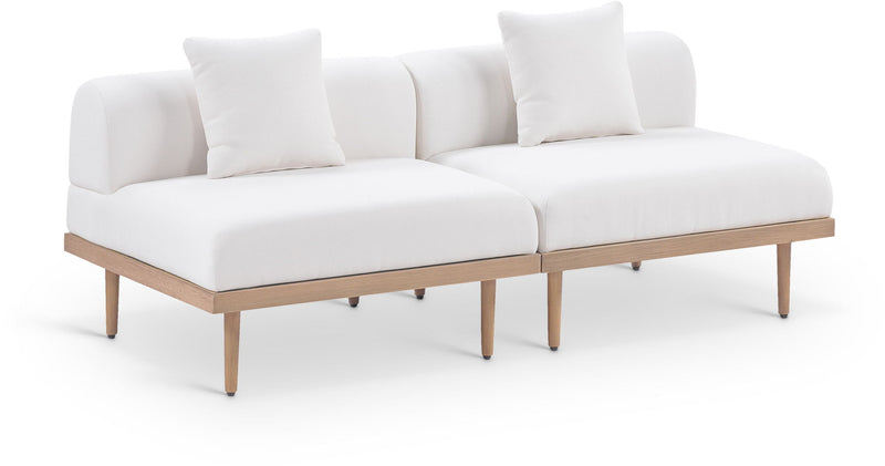 Laguna - 2 Piece Resilient Water Resistant Fabric 71" Outdoor Patio Armless Modular Loveseat