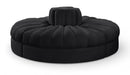 Rummi - Round Velvet Performance Fabric Upholstered 4 Piece Modular Sofa