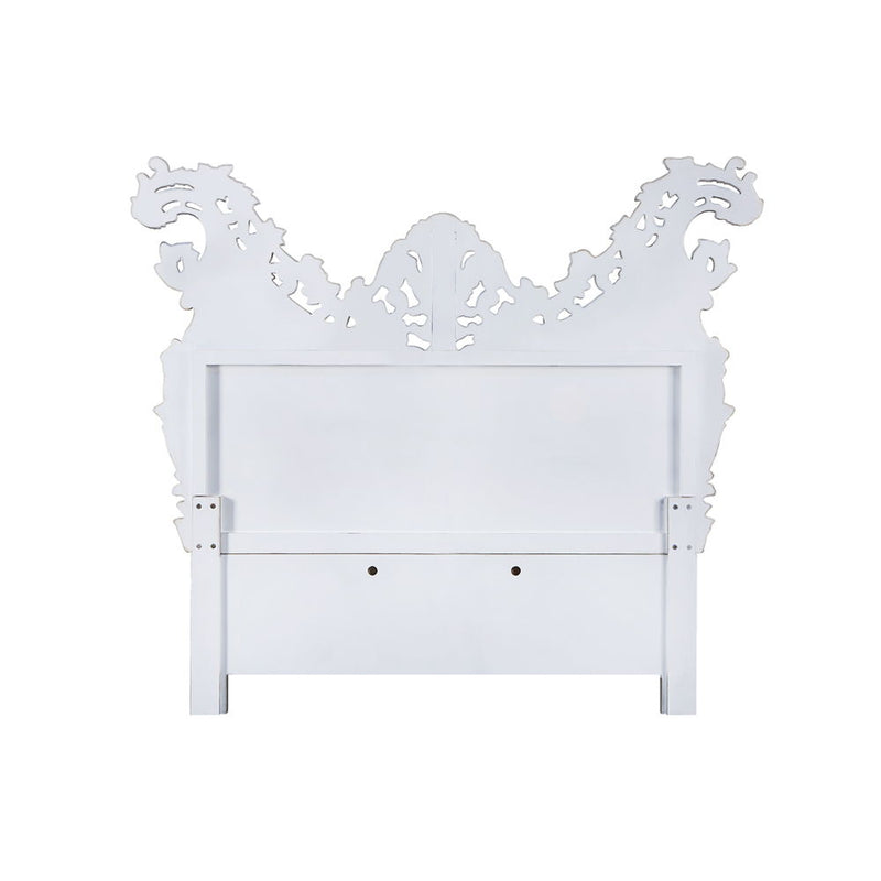 Valkyrie - Eastern King Bed - Synthetic Leather & Antique Platinum