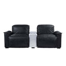 Misezon - Power Motion Recliner - Black Top Grain Leather & Aluminum
