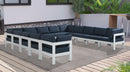 Nizuc - Outdoor Patio 13 Piece Modular Sectional With White Frame