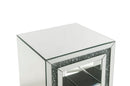 Noralie - 24"H End Table With 2 Tier Shelf - Mirrored & Faux Diamonds