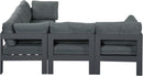 Nizuc - Outdoor Patio 5 Piece Modular Sectional With Gray Frame