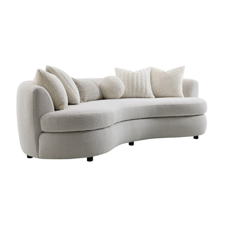 Iniko - Sofa With 6 Pillows - Beige Boucle