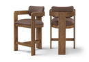 Sacha - Vegan Leather Upholstered Counter Stool With Brown Base
