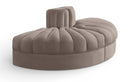 Rummi - Velvet Performance Fabric Upholstered 2 Piece  Rounded Modular Loveseat