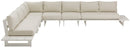 Maldives - 6 Piece Water Resistant Outdoor Patio Modular Sectional With White Base