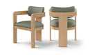 Sacha - Vegan Leather Upholstered Dining Chair With Natural Base (Set of 2)