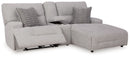 Acklen Place - 4 Pc. - 3-Piece Power Reclining Sectional Sofa With Raf Chaise, Wide Seat Power Recliner - Pewter