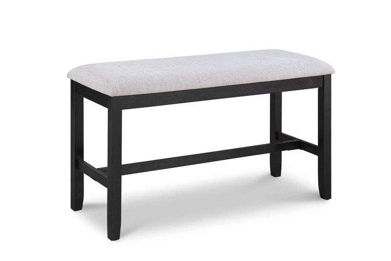 Delfin - Counter Height Bench - Light Gray / Black