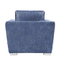Emilia - Chair With Pillow - Two Tone Blue Fabric
