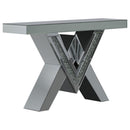 Taffeta - Glass Top Mirrored Acrylic Table