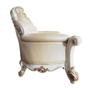 Vendome - Loveseat With 3 Pillows - Champagne Synthetic Leather & Antique Pearl