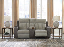 WhipLash - Power Reclining Loveseat With Console / Adj Headrest - Sisal