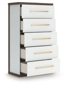 Kendanport - Five Drawer Chest - Brown / White