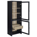 Denison - 67" 2-Door Media Tower Storage Cabinet - Black