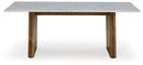 Isanti - Rectangular Cocktail Table - Light Brown / White