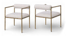 Axis - Linen Textured Beige Fabric Upholstered Dining Chair (Set of 2)
