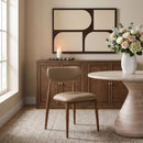 Ronda - Vegan Leather Upholstered Dining Side Chair - Walnut Legs