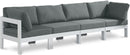 Nizuc - Outdoor Patio 4 Seat Modular Sofa With White Frame