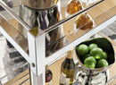 Chaseton - Bar Cart - Clear / Silver Finish