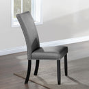 Caralin - Side Chair (Set of 2) - Gray Synthetic Leather & Black