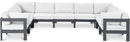 Nizuc - Outdoor Patio 9 Piece Modular Sectional With Gray Frame