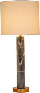 Opaline - Linen Textured Fabric And Brass Table Lamp