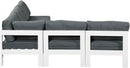 Nizuc - Outdoor Patio 5 Piece Modular Sectional With White Frame