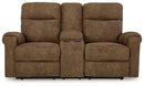 Edenwold - Dbl Reclining Loveseat with Console - Brindle