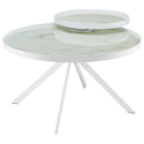 Briggs - Round Marble Printed Glass Top Coffee Table
