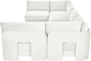 Hammond - Velvet Performance Fabric Upholstered 6 Piece U-Shaped Armless Sectional