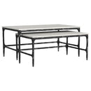 Ebby - 2 Piece Genuine Marble Top Nesting Coffee Tables - White