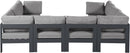 Nizuc - Outdoor Patio 8 Piece Modular Sectional With Gray Frame