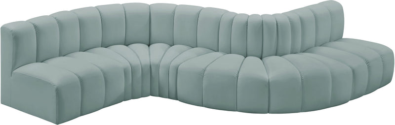 Arc - Faux Leather 6 Piece Curved Modular Sofa