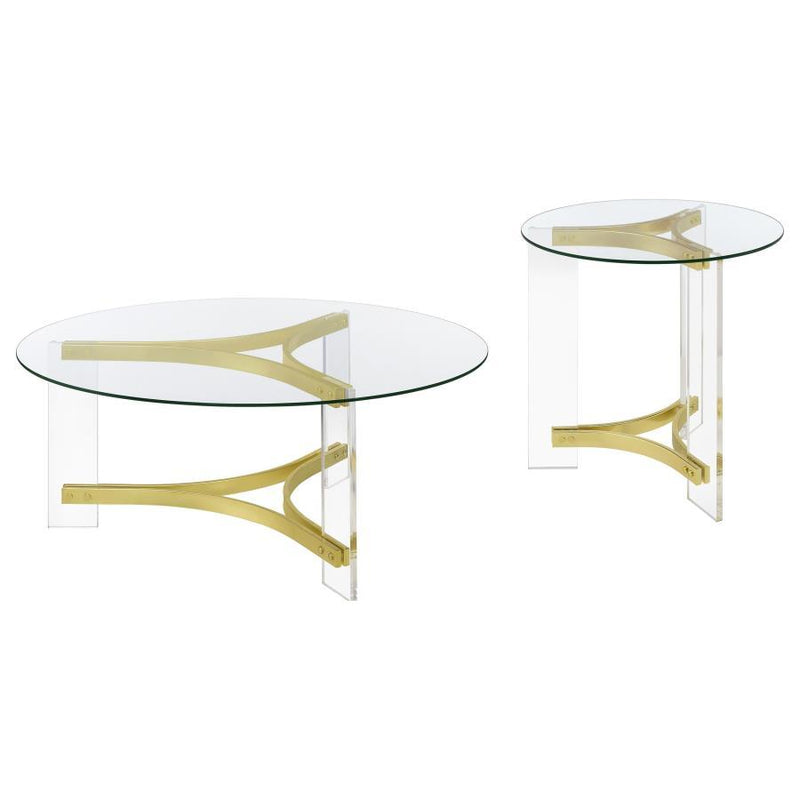 Janessa - Acrylic Coffee And End Table Set