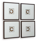 Dallbourne - Wall Art Set (Set of 4) - White / Gold Finish