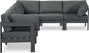 Nizuc - Outdoor Patio 6 Piece Modular Sectional With Gray Frame