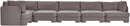 Hammond - Velvet Performance Fabric Upholstered 6 Piece L-Shaped Sectional