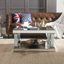 Nysa - 36" Coffee Table - Mirrored & Faux Crystals