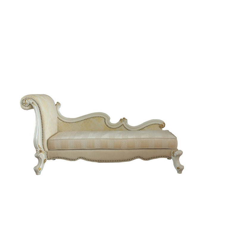 Picardy - Chaise Lounge With 2 Pillows - Pattern Fabric & Antique Pearl