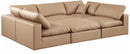 Comfy - 6 Piece Faux Leather Sectional - Tan