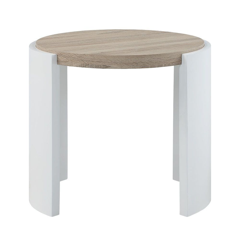 Zoma - End Table - Oak & White High