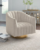 Penzlin - Swivel Accent Chair - Pearl