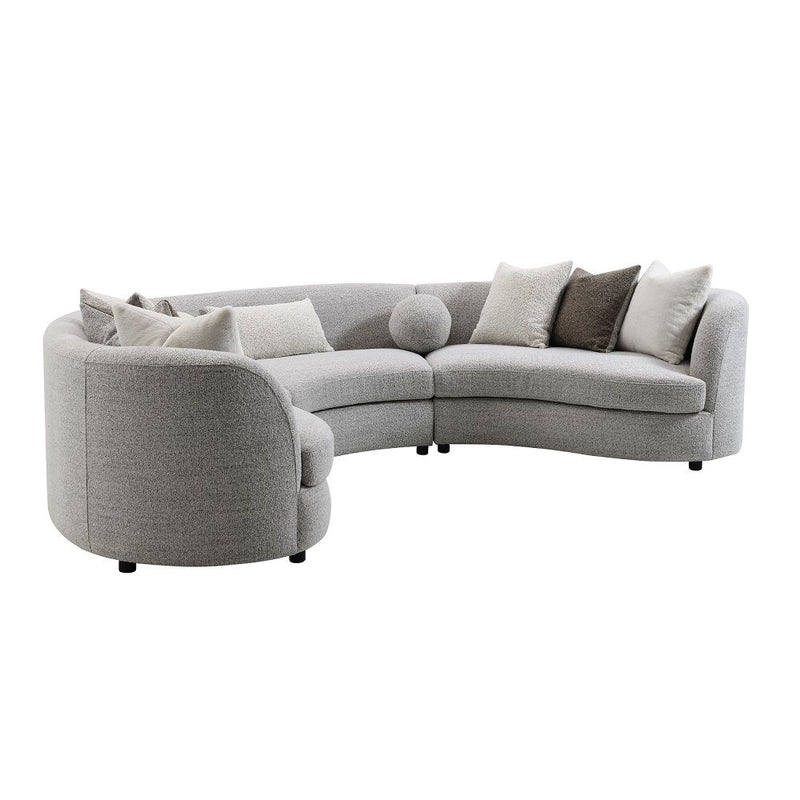 Ivria - Sectional Sofa With 9 Pillows - Gray Boucle