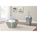 Noralie - 18" Coffee Table - Mirrored & Faux Diamonds