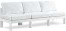 Nizuc - Outdoor Patio 3 Seat Armless Modular Sofa With White Frame