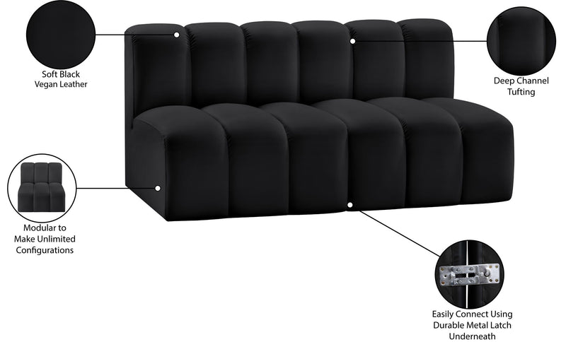 Arc - Faux Leather 2 Seats Modular Sofa