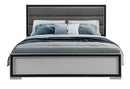 Amelia - 5 Piece King Bedroom Set With LED - Gray Black
